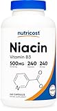 Nutricost ナイアシン (ビタミンB3) 500mg、240カプセル、非GMO、グルテンフリー