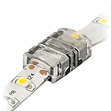 LEDテープライト用 テープ連結コネクタ【5ヶセット】幅8mm 連結コネクター 半田付け不要！単色 SMD3528 2pin クリアジェル防滴 LEDテープ
