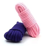 ロープ コスプレロープ 綿縄 ひも 束縛プレイ太さ８mm 長さ 5m X2セット ピンクと紫色