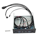 Vrttlkkfe USB 3.0 2ポートの光学式ドライブの前置きパネル 拡張アダプタ USB 3.0ハブ + Hdオーディオ + 電源スイッチのボタン