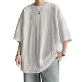 [BesBet] 夏服 メンズ Tシャツ メンズ 半袖 ゆったり おおきい サイズ ビッグT 五分袖 涼しい 無地 人気 カジュアル ファッション 丸襟 柔らかい肌触り 快適 ストリート 夏用