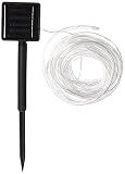 Solar Rope Light, 23ft, Waterproof, 50 LEDs, 1.2 V, Daylight White, Portable, with Light Sensor, Out