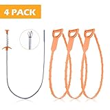 ドレインスネーク、4パックDrain Snake in 19.6 " &ステンレスヘアキャッチャー排水Clogリムーバーで24 " Drain Relief Augerクリーニングツールキット