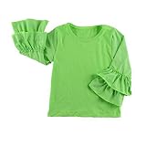 vduanmoベビーガールズコットンフリル付きTシャツトップス カラー: グリーン