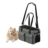 アイリスオーヤマ 犬 猫 キャリー 2WAY 安心リード 収納付 グレー 猫・超小型犬用 Sサイズ