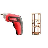 『電動ドライバー 充電式 RD110-R レッド』と『ラック ウッディラック 幅38.5×奥行35×高さ118.5cm ブラウン WOR-3312』のセット