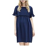 Spinas（スピナス) 一枚でしっかり着痩せ 産前産後 マタニティ フリルスリーブ ゆったり 切替 ワンピース