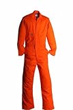 LAPCO CVFRD7OR-SM TL Lightweight 100-Percent Cotton Flame Resistant Deluxe Coverall Orange Small Tal
