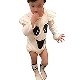 MUSTY　ベビー　女の子 ロンパース 長袖　カバーオール　ふわふわ　飛び袖　にこにこ　可愛い　笑顔　プリント　白 (100)