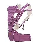 Gabesy(ガベシ) 抱っこひも ヒップシートキャリア ベビーキャリア 新生児から ヨコだっこ おんぶ 出産祝いプレゼント 多機能 JG9909 (パープル)