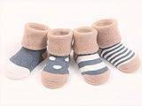 ベビー ソックス かわいい 靴下 4足 セット 女の子 男の子 (M, ブルー)