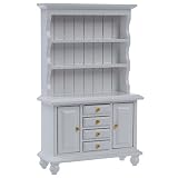 Katigan 1/12ドールハウス ミニチュア家具 多機能ウッドキャビネット、書棚 ホワイト