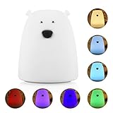 ナイトライト、S & GシリコンKitty Night Light for Kids幼児用ベビーガールズ充電式キュート夜ライト Little Bear ホワイト 43178-169356