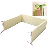 日本製】ベビーベッドガード♪Greenリボン(日本製) 半周タイプ