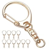 キーホルダー 金具 キーホルダーパーツ 10個入 ワンタッチキーホルダー金具 手芸用品 回転カン ナスカン 丸カン付き 回転カン付き ワンタッチキーホルダー金具 キーホルダー金具 ハンドメイド キーホルダー キーリング 手作り 素材 DIY アクセサリーパーツ（スタイル1）