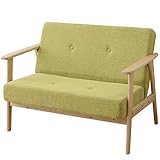 山善(YAMAZEN) ソファ 2人掛け 肘付き ポケットコイルソファ ライトグリーン SLS-106P(LGR)