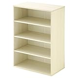 ぼん家具 オープンラック 4段 本棚 カラーボックス CD 収納 〔オープン〕 ホワイト