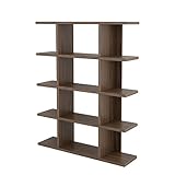 ブラウン／Fizz フィズ ディスプレイラック コレクション 5段 シェルフ ラック 木製 ウッド 木 木目 本棚 収納 ラック オープンラック 壁面収納 多目的ラック シンプル
