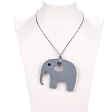 Superisun Baby Teething Necklace, BPA Free, FDA Certification, Elephant Silicone Teether Ring Pendan
