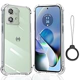 OJBSEN Moto G64 5G ケース/ G64Y 5G/Moto G54 ケース[フィンガーストラップ付き] motorola g64/g64y/g54 5g カバー [ストラップホール付き] 透明 シリコン TPUバンパー 耐衝撃 角保護強化 米軍MIL規格 防指紋 レンズ保護 G64 5G DK (クリア)