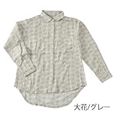 [モンクワ/monkuwa] Wガーゼ ブラウス MO41-03101 大花/グレー (L)