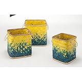 バスケット3個セット/S：W26×D26×H32cm M：W31×D31×H34cm L：W36×D36×H36cm/バンブー ラッカー塗装 ※TTF-711SETとアソート可