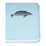 CafePress – グレーWhale – スーパーソフトベビー毛布、新生児おくるみ ブルー 070950801625CD2