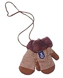 (コ-ランド) Co-land 子供用 手袋 キッズ ミトン ニットグローブ ベビー 暖かい てぶくろ 女の子 男の子 ボーダー柄 秋冬 防寒 通学通園 アウトドア カーキ