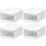 アイリスオーヤマ 収納ボックス チェストI 幅32×奥行41×高さ19.7cm ホワイト/クリア 4個セット SS