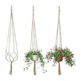 Bestgle 3ピース　プラントハンガー 植物ハンガーネット 鉢 吊るす マクラメ 麻縄 植木鉢