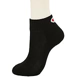 (チャンピオン)Champion クォーターレングス　ビッグロゴソックス２足組 HJ （090）ブラック 19-24cm CMSBH203