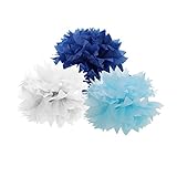 NUOLUX 3個Fluffy Baby Shower Hanging Decoration紙ポンポンフラワー 40 * 3 * 1cm