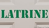 Latrine 11.5 " X 2 "ビニールデカールステッカー – Military – 化粧室バスルームトイレドアサイン グリーン MT3000959-green