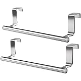 Dynus Stainless Steel Over Door Towel Rack Bar Holders Kitchen Paper Towel Holder for Universal Fit on Over Cabinet Cupboard 