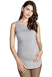 Sweet Mommy 竹繊維 ラウンドネック 授乳タンクトップ ロング丈 シンプル 美シルエット 産前産後 授乳トップス インナー 臨月 授乳服 マタニティ／杢グレー／LL