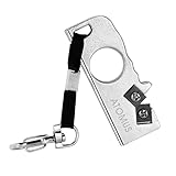 Fenteer シャープナー　キーチェーン付き　ポータブル　ミニサイズ　軽量　持ち運びが容易　合金　屋外　キッチンツール　多色選べる - 銀