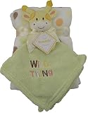Bunchkin Polka Dots Baby Blanket with Giraffe Security Baby Blanket [Green] by Bunchkin