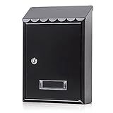 Jssmst メールボックス ポスト 郵便受け 壁掛け 金属製 Mail-33 (黒)