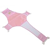 ピンクbaby-bath-seat-safety-support-kids-shower-adjustable-bathtub-bathing-shower-net