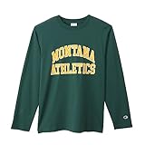 [チャンピオン] ロングTシャツ 長袖 丸首 綿100% Cotton USA グラフィックプリント ロングスリーブTシャツ ベーシック C3-Y423 メンズ ダルグリーン