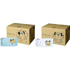 【セット買い】【Amazon.co.jp限定】 純水99% おしりふき 「ポチ」 80枚入×20個 (1600枚) & 純水99% ウエットシート 手・口ふき 「ポチ」 60枚入×20個 (1200枚)