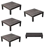 Sスタイル ユニットウッドデッキ harmonie（アルモニー）90×90　4個組　ステップ付　組立品 ＃SDKIT9090-4PSTP-DBR ダークブラウン 　『濡れ縁』