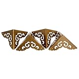 4個入り コーナープロテクター 金属 ブラケットプロテクター レトロスタイル 装飾 8*8*8cm（24ネジ付き) 古銅色