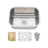 The MR Direct 2318 16 Gauge Stainless Steel Kitchen Ensemble (Bundle - 4 Items: Sink, Basket Straine