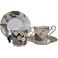 Noritake(ノリタケ) ボーンチャイナ あやみなも 桜金銀彩コーヒー碗皿 絵変りペアセット P52506/4661-10