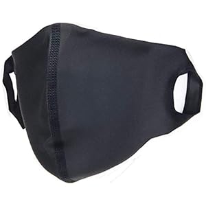 【繰り返し使用可】【5枚セット】水着素材 マスク 水着生地 水洗いOK 洗えるマスク 冷感マスク 布 洗える mask ますく 耳が痛くない 夏用 紫外線対策 無地 ブラック Lサイズ