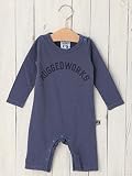 RUGGED WORKS ( ラゲッドワークス ) 日本 製 ベビー ロゴ ロンパース 赤ちゃん 男の子 女の子 長袖 生後8～12ヶ月 80 ネイビー