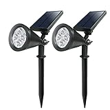 MEIKEE (2個セット) LED ソーラー充電式ライト ガーデンライト スポットライト アウトドアライト 屋外 ウォールライト 防水仕様IP65 夜間自動点灯