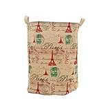 エッフェル塔折りたたみ式ランドリーバスケットストレージバッグ実用的Hamperバッグレッド