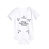 Zerowin Boys Girls Spring Daddy Gotこの脚Arms Letters Priteロンパース新生児幼児ベビージャンプスーツTシャツ カラー: ホワイト